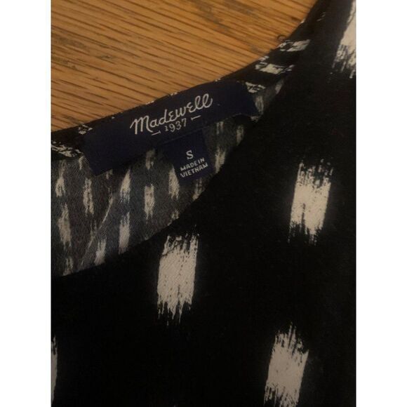 Madewell women's polka dot/striped sleeveless blouse with keyhole back sz small - Picture 7 of 7